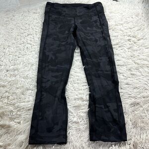 Lululemon Pace Rival Crop *22" Incognito Camo Multi Grey / Black